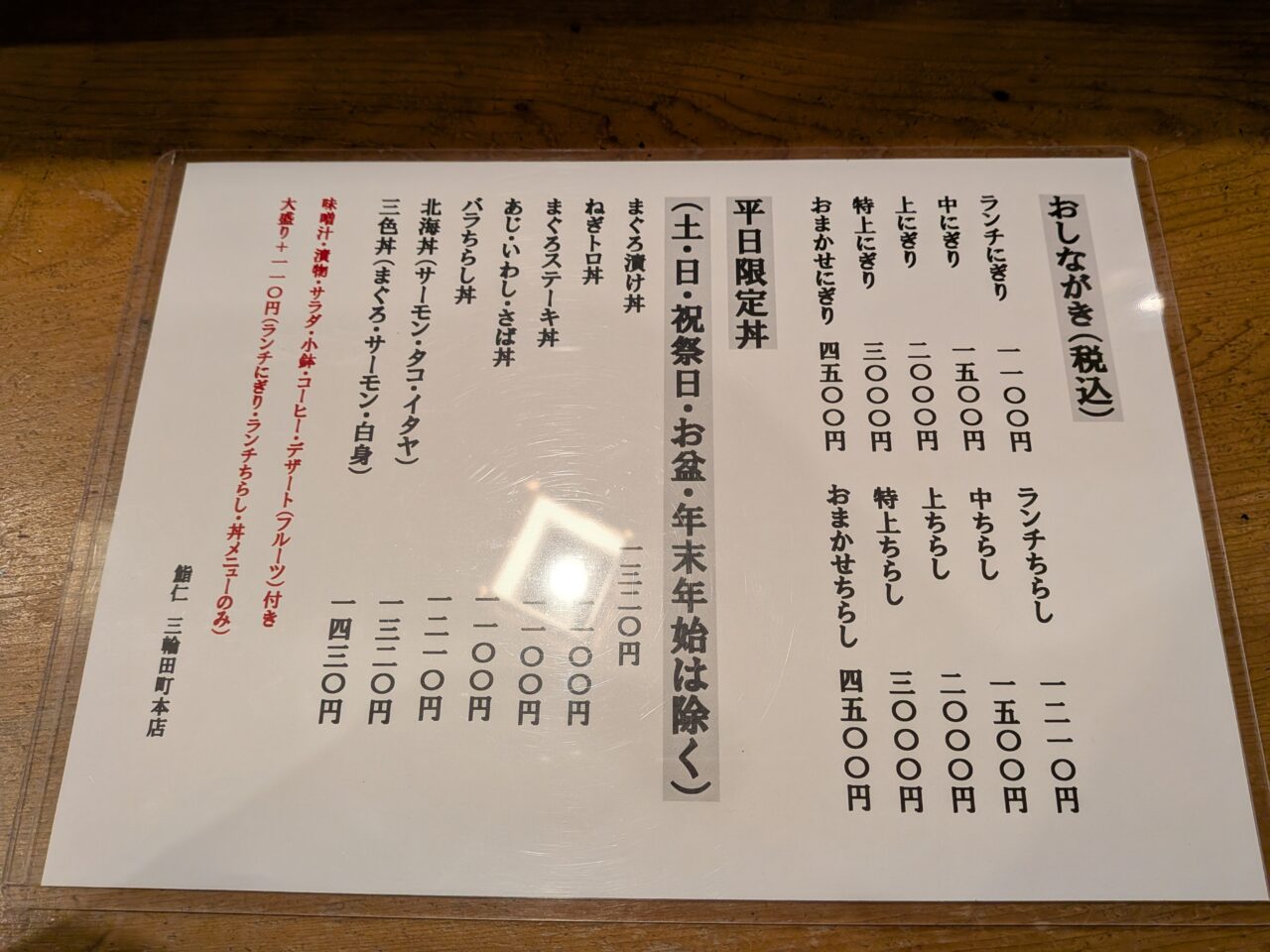 鮨仁三輪田町本店